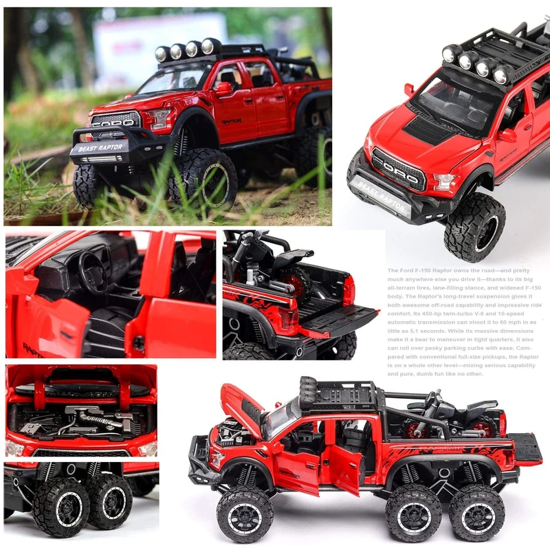1/28 Ford Raptor F150 Legierung Auto Modifiziertes Geländewagen Modell Diecast & Spielzeug Fahrzeuge Metall Auto Modell Sammlung Kinder Spielzeug Geschenk