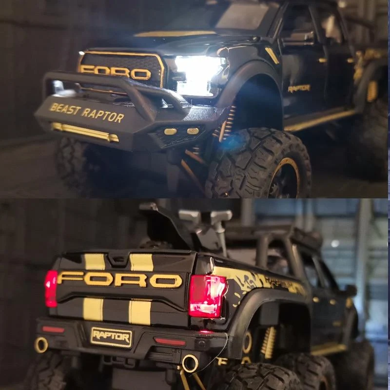 1/28 Ford Raptor F150 Legierung Auto Modifiziertes Geländewagen Modell Diecast & Spielzeug Fahrzeuge Metall Auto Modell Sammlung Kinder Spielzeug Geschenk