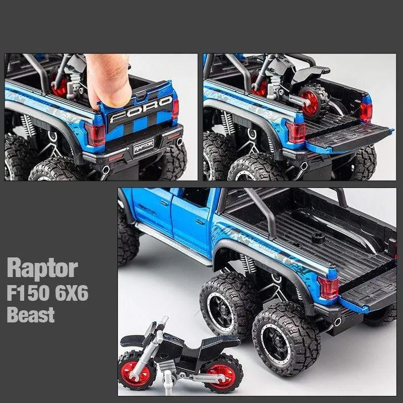 1/28 Ford Raptor F150 Legierung Auto Modifiziertes Geländewagen Modell Diecast & Spielzeug Fahrzeuge Metall Auto Modell Sammlung Kinder Spielzeug Geschenk