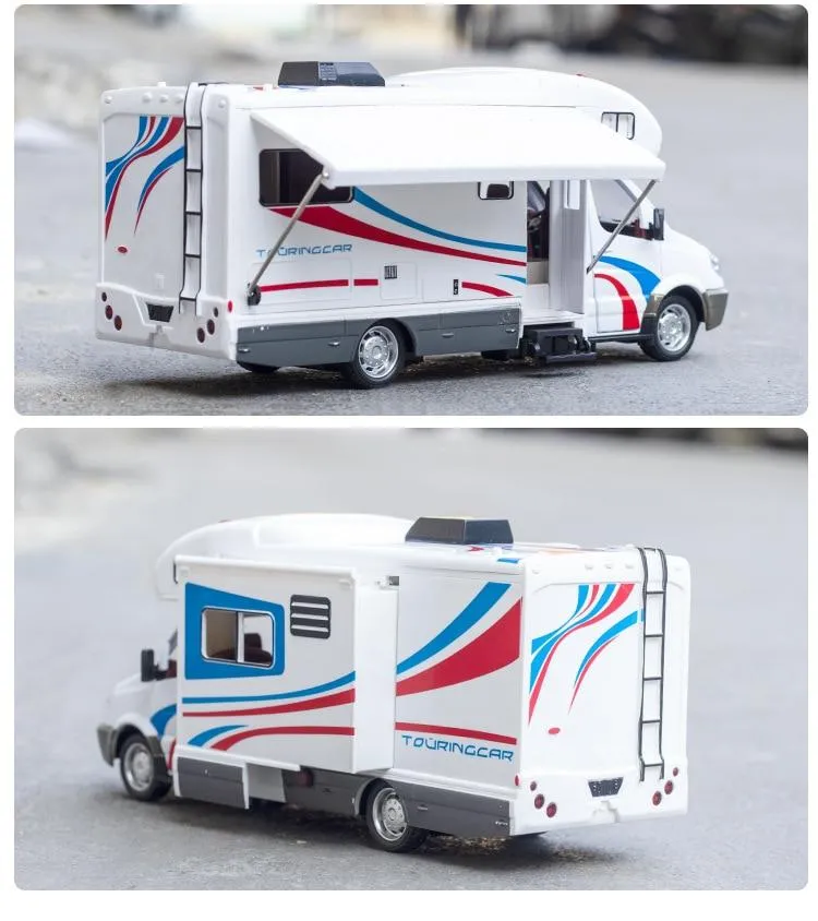Sprinter im Maßstab 1:32, Luxus-Wohnmobil, Freizeitfahrzeug, Wohnmobil, Anhänger, Wohnwagen, Legierungsmetall-Druckguss-Automodell, Babyspielzeug-Kollektion