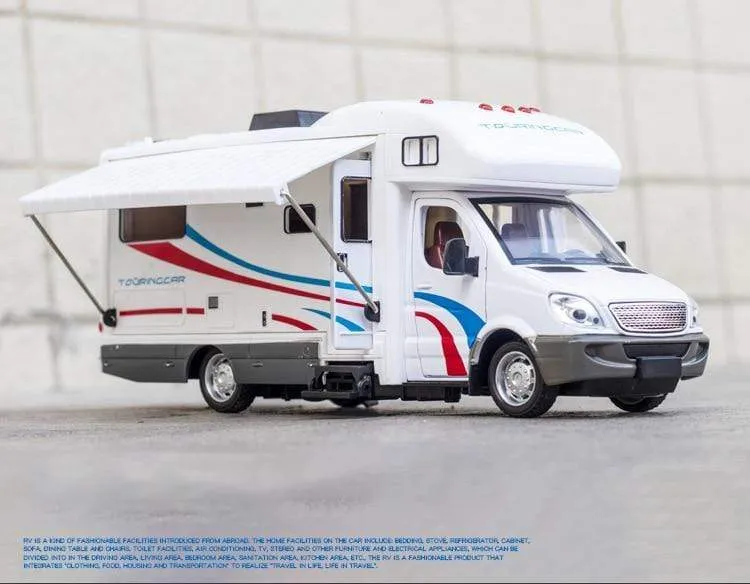 Sprinter im Maßstab 1:32, Luxus-Wohnmobil, Freizeitfahrzeug, Wohnmobil, Anhänger, Wohnwagen, Legierungsmetall-Druckguss-Automodell, Babyspielzeug-Kollektion