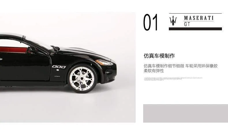 1:24 2008 Maserati GranTurismo Rennwagen aus Legierung, Luxusfahrzeug aus Druckguss, Pullback-Autos, Modell, Spielzeugsammlung, Geschenk