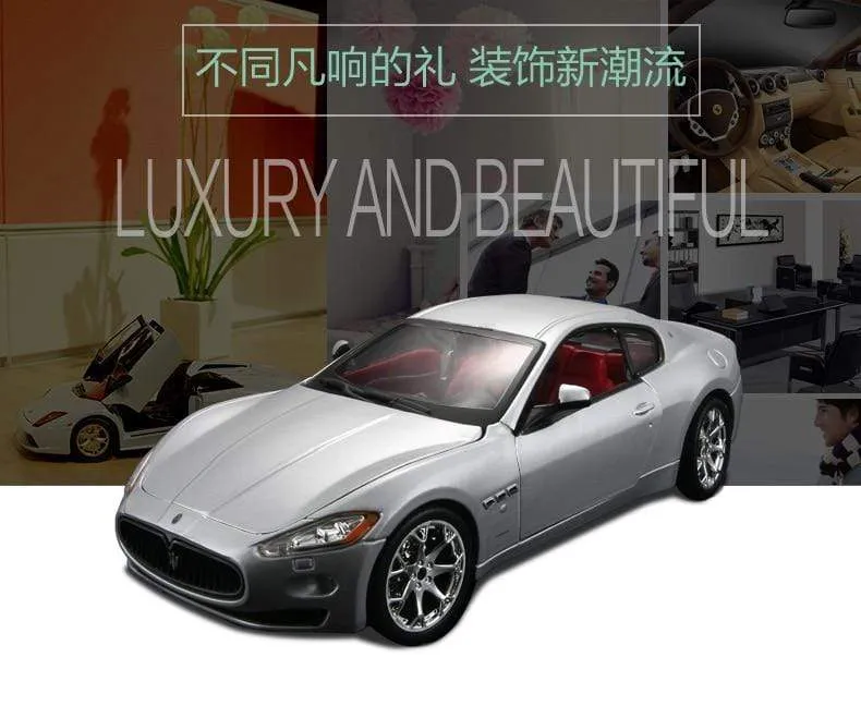 1:24 2008 Maserati GranTurismo Rennwagen aus Legierung, Luxusfahrzeug aus Druckguss, Pullback-Autos, Modell, Spielzeugsammlung, Geschenk