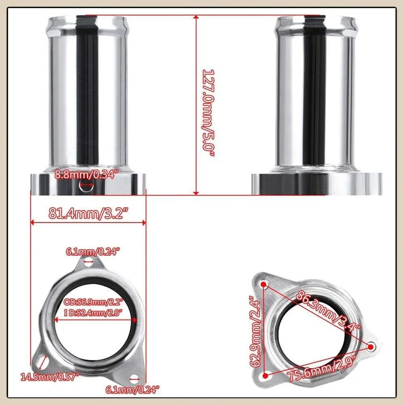 57MM AGR-Ventil-Ersatzrohr passend für Audi Seat VW 1.9 TDI 130/160 BHP 2.25 Zoll Diesel-AGR-Löschkits JR-EGR02