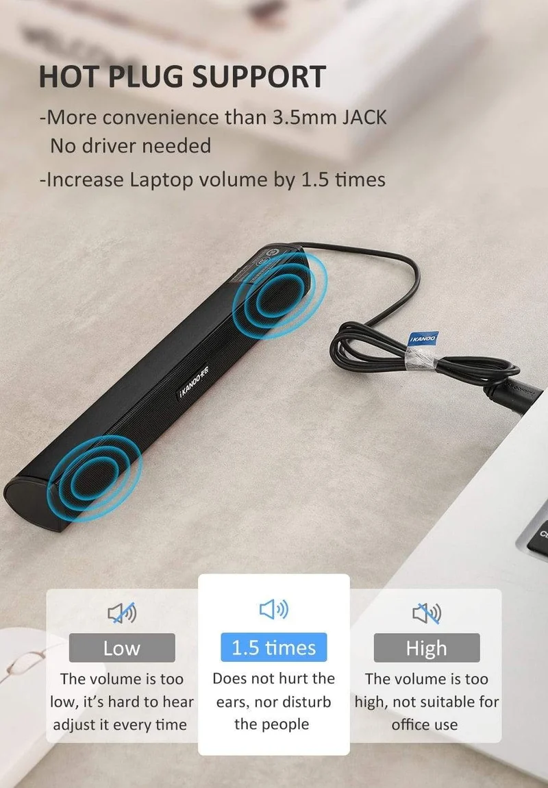 Laptop-Lautsprecher USB verkabelt mit Subwoofer-Resonanzbox für Computer Steoreo Lautsprecher-Treiber Freie Dual-Kanäle