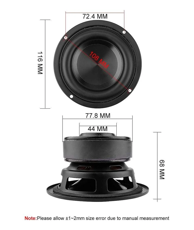 AIYIMA 1Pc 4 Zoll Woofer Audio Lautsprecher Fahrer 4 8 Ohm 100W Bass Hifi Sound Musik Wasserdicht Subwoofer lautsprecher DIY Heimkino