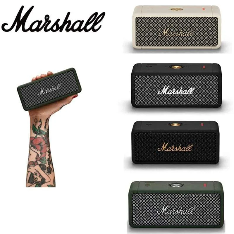 MARSHALL EMBERTON Original Drahtlose Bluetooth Lautsprecher IPX7 Wasserdicht Sport Lautsprecher Stereo Bass Sound Outdoor Tragbare Lautsprecher