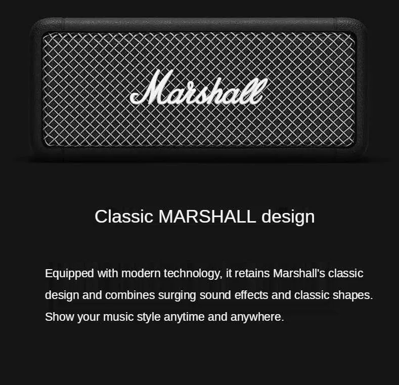 MARSHALL EMBERTON Original Drahtlose Bluetooth Lautsprecher IPX7 Wasserdicht Sport Lautsprecher Stereo Bass Sound Outdoor Tragbare Lautsprecher