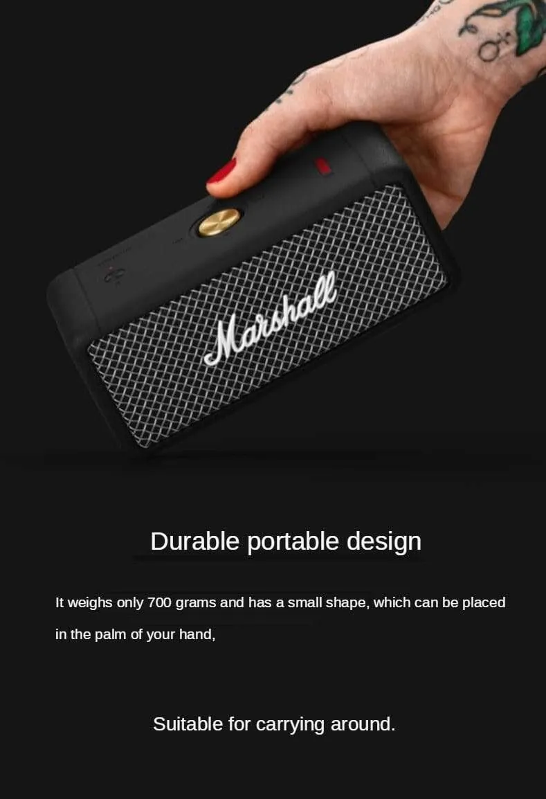 MARSHALL EMBERTON Original Drahtlose Bluetooth Lautsprecher IPX7 Wasserdicht Sport Lautsprecher Stereo Bass Sound Outdoor Tragbare Lautsprecher