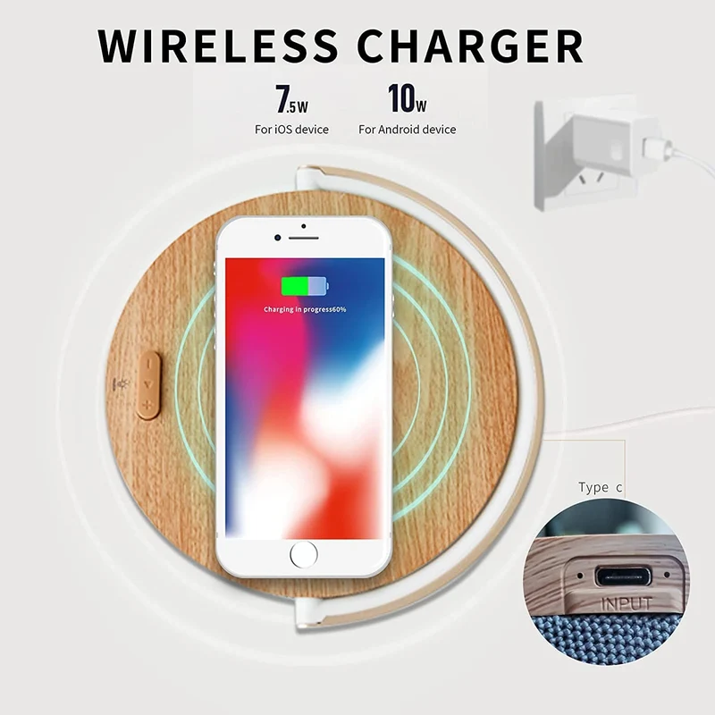 S21 Pro Bluetooth Lautsprecher Holz Drahtlose Ladegeräte LED Lampe für iPhone 13 13Pro 12 Halter 15W Hochleistungs-Schnellladeständer