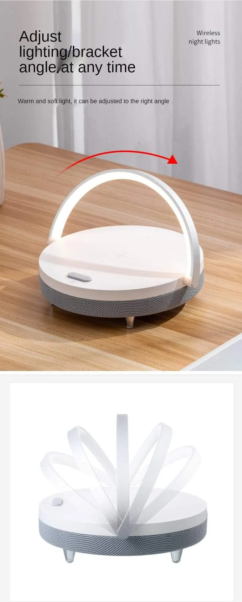 S21 Pro Bluetooth Lautsprecher Holz Drahtlose Ladegeräte LED Lampe für iPhone 13 13Pro 12 Halter 15W Hochleistungs-Schnellladeständer
