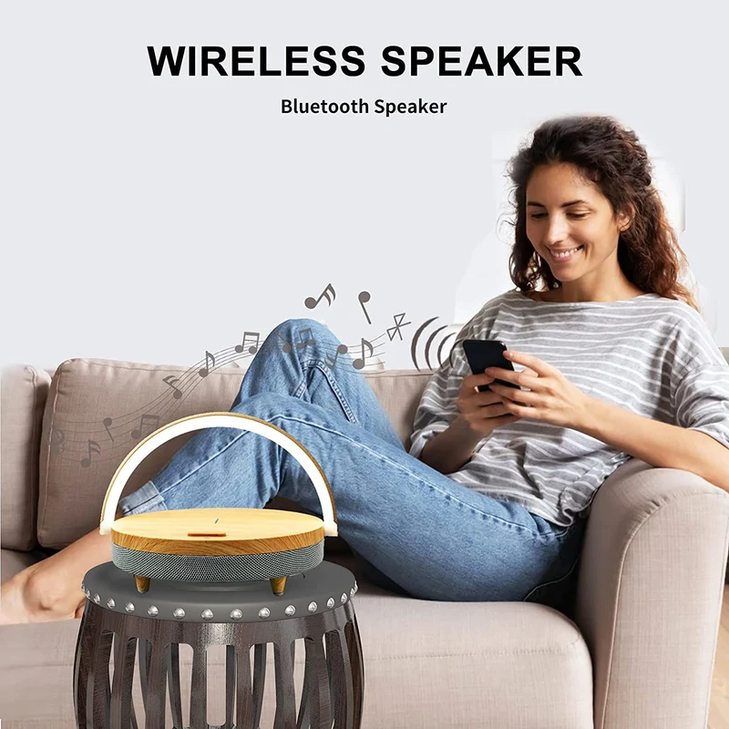 S21 Pro Bluetooth Lautsprecher Holz Drahtlose Ladegeräte LED Lampe für iPhone 13 13Pro 12 Halter 15W Hochleistungs-Schnellladeständer