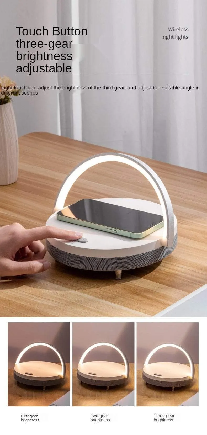 S21 Pro Bluetooth Lautsprecher Holz Drahtlose Ladegeräte LED Lampe für iPhone 13 13Pro 12 Halter 15W Hochleistungs-Schnellladeständer