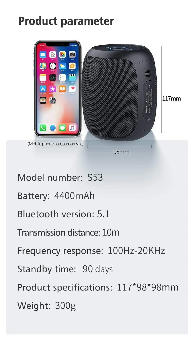 Zealot S53 Tragbare Drahtlose Lautsprecher Bluetooth Spalte Wasserdicht HIFI Verlustfreie Klangqualität Stereo Subwoofer Lautsprecher