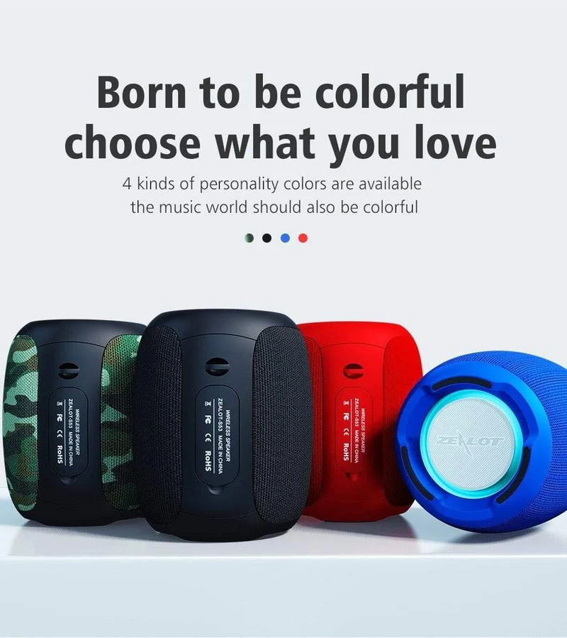 Zealot S53 Tragbare Drahtlose Lautsprecher Bluetooth Spalte Wasserdicht HIFI Verlustfreie Klangqualität Stereo Subwoofer Lautsprecher