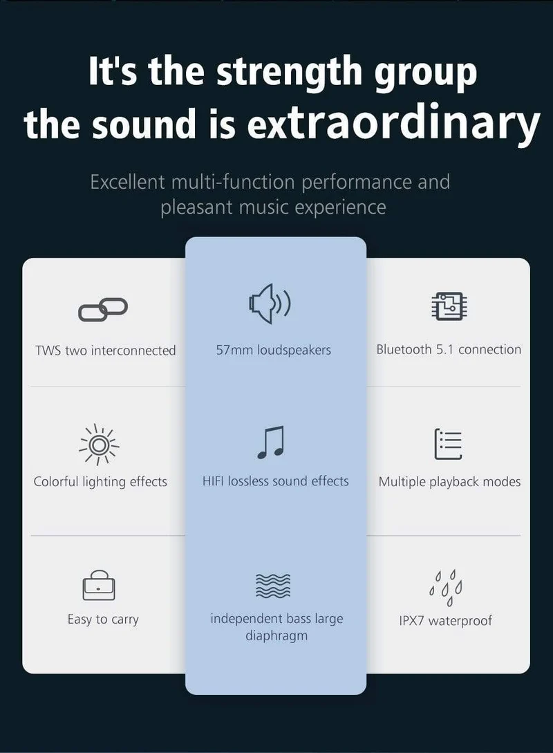 Zealot S53 Tragbare Drahtlose Lautsprecher Bluetooth Spalte Wasserdicht HIFI Verlustfreie Klangqualität Stereo Subwoofer Lautsprecher