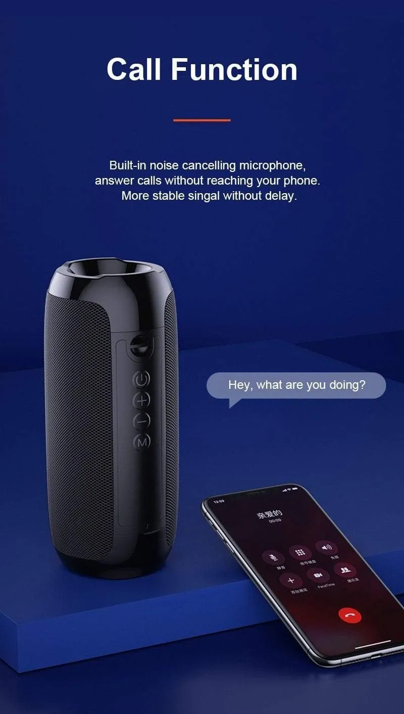 Tragbarer Bluetooth-Lautsprecher, kabelloser Bass-Subwoofer, wasserdichte Außenlautsprecher, Boombox, AUX, TF, USB-Stereo-Lautsprecher, Musikbox