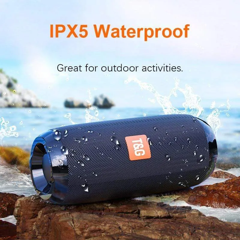 Tragbarer Bluetooth-Lautsprecher, kabelloser Bass-Subwoofer, wasserdichte Außenlautsprecher, Boombox, AUX, TF, USB-Stereo-Lautsprecher, Musikbox