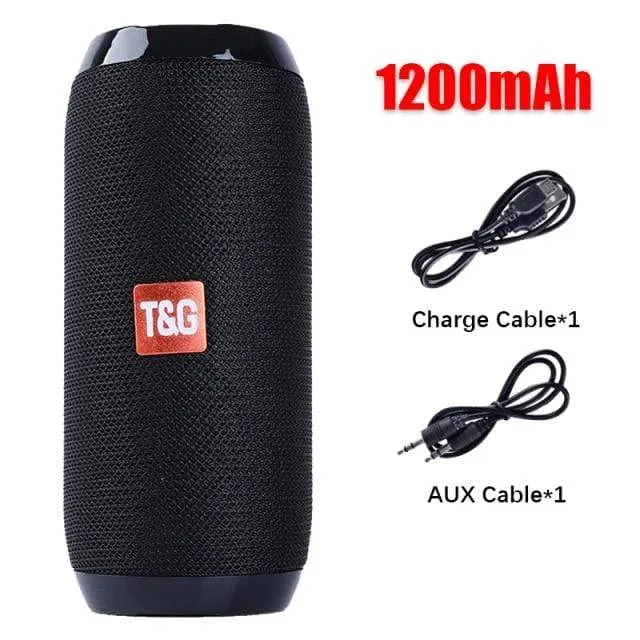 Tragbarer Bluetooth-Lautsprecher, kabelloser Bass-Subwoofer, wasserdichte Außenlautsprecher, Boombox, AUX, TF, USB-Stereo-Lautsprecher, Musikbox