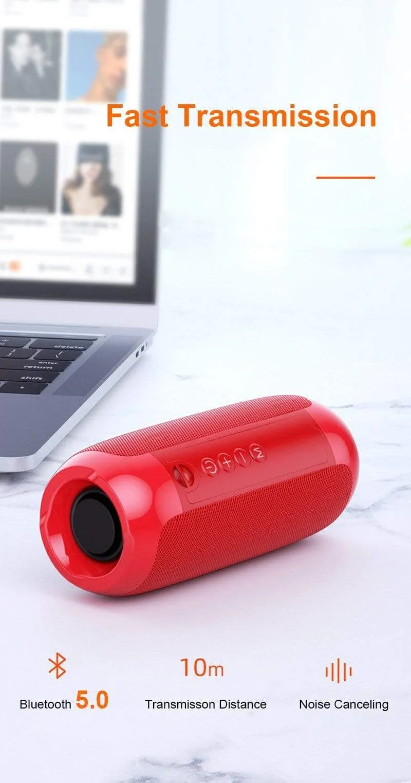 Tragbarer Bluetooth-Lautsprecher, kabelloser Bass-Subwoofer, wasserdichte Außenlautsprecher, Boombox, AUX, TF, USB-Stereo-Lautsprecher, Musikbox