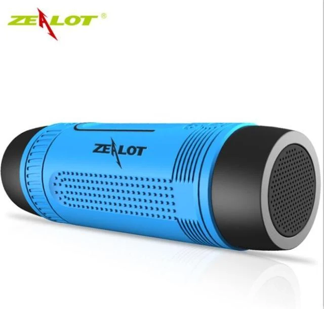 Zealot S1 Tragbarer Bluetooth-Lautsprecher, kabelloser Fahrrad-Lautsprecher + FM-Radio, wasserdichter Outdoor-Boombox, unterstützt TF-Karte, AUX, Taschenlampe