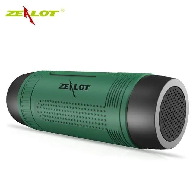Zealot S1 Tragbarer Bluetooth-Lautsprecher, kabelloser Fahrrad-Lautsprecher + FM-Radio, wasserdichter Outdoor-Boombox, unterstützt TF-Karte, AUX, Taschenlampe