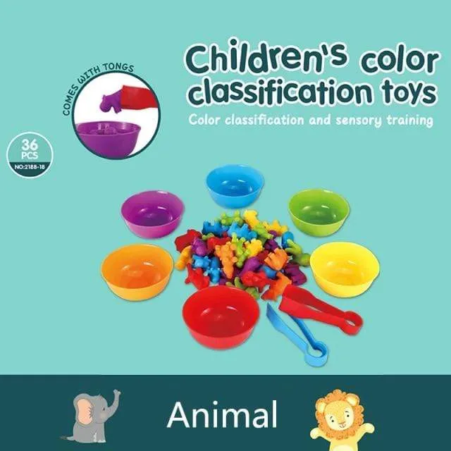 Kinderspiel Farbsortierspielzeug Montessori Zählen Kinderspielzeug Pädagogisches Lernspielzeug Baby Feinmotorikspielzeug Für Kinder 2-4 Jahre