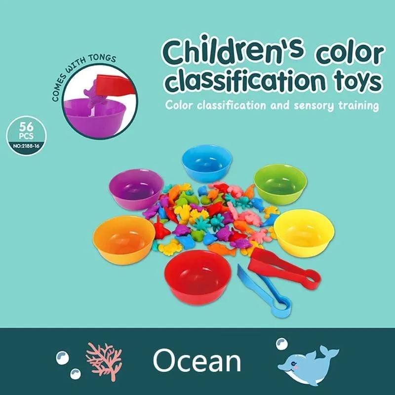Kinderspiel Farbsortierspielzeug Montessori Zählen Kinderspielzeug Pädagogisches Lernspielzeug Baby Feinmotorikspielzeug Für Kinder 2-4 Jahre