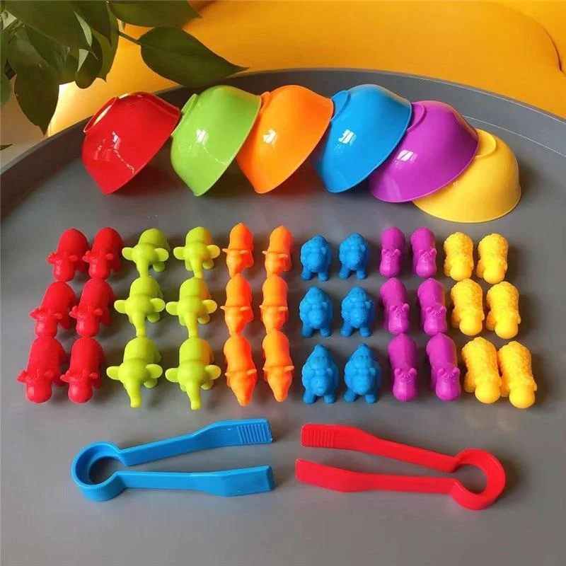 Kinderspiel Farbsortierspielzeug Montessori Zählen Kinderspielzeug Pädagogisches Lernspielzeug Baby Feinmotorikspielzeug Für Kinder 2-4 Jahre