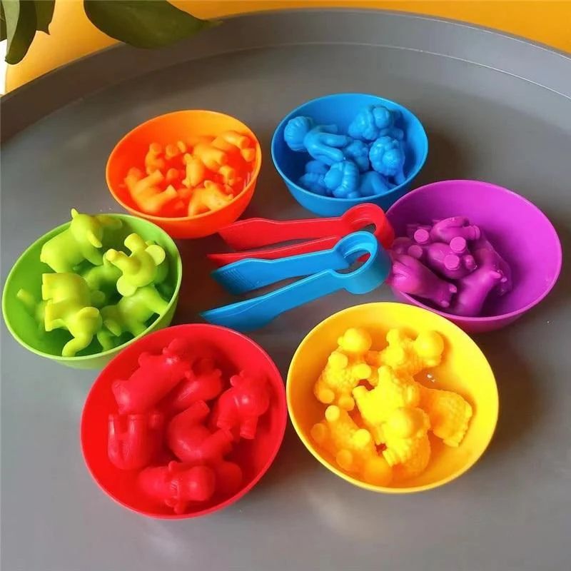 Kinderspiel Farbsortierspielzeug Montessori Zählen Kinderspielzeug Pädagogisches Lernspielzeug Baby Feinmotorikspielzeug Für Kinder 2-4 Jahre