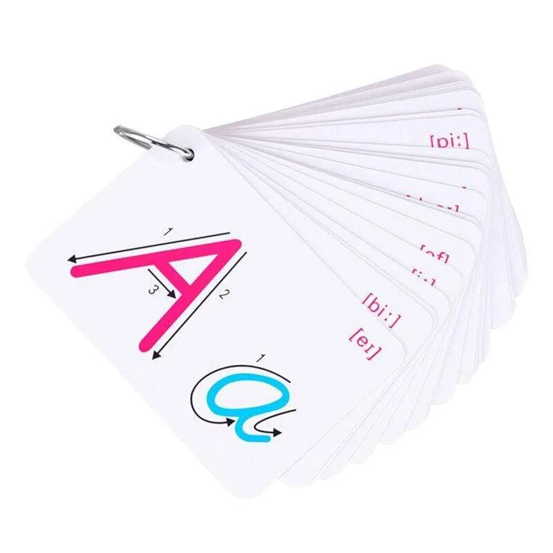 26 Buchstaben Englisch Flash Card Alphabet Letter Board Handschriftlich Mit Schnalle Montessori Lernspielzeug Für Kinder Englisch lernen