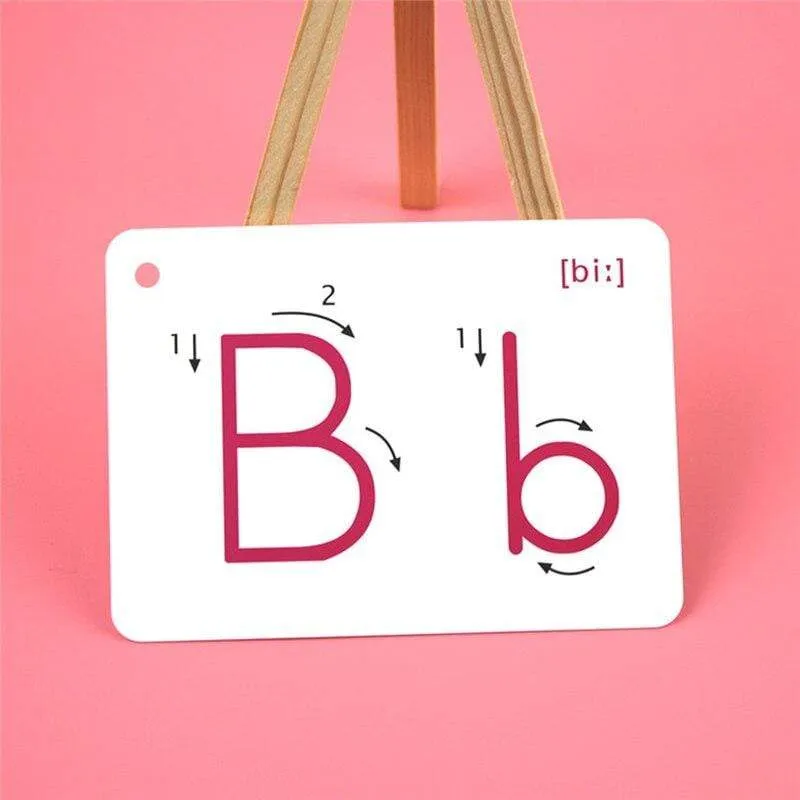 26 Buchstaben Englisch Flash Card Alphabet Letter Board Handschriftlich Mit Schnalle Montessori Lernspielzeug Für Kinder Englisch lernen