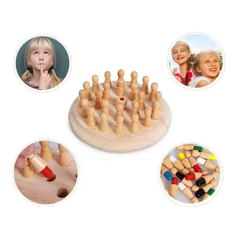 Kinder Holz Memory Match Stick Schachspiel Spaß Block Brettspiel Pädagogische Farbe Kognitive Fähigkeit Spielzeug Für Kinder