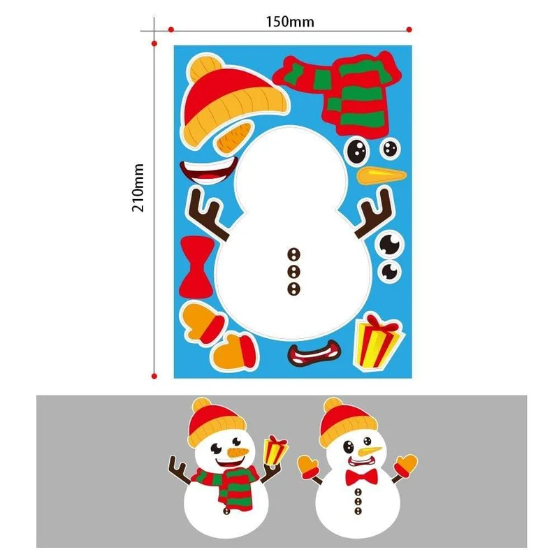 Aufkleber Puzzle Spiele Kinder DIY Make-a-Gericht Weihnachtsmann Schneemann Elch Ankleidepuzzles Kinder Bildung Spielzeug Spiele Selbstklebend