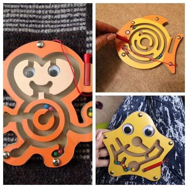 Magnetisches Labyrinth-Spielzeug für Kinder, Holzpuzzle-Spielzeug für Kinder, frühes pädagogisches Denkspiel, Holzspielzeug, geistiges Puzzlebrett