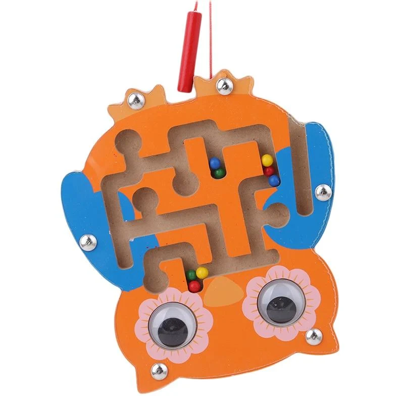 Magnetisches Labyrinth-Spielzeug für Kinder, Holzpuzzle-Spielzeug für Kinder, frühes pädagogisches Denkspiel, Holzspielzeug, geistiges Puzzlebrett