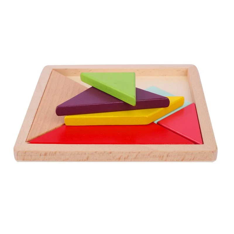 Buntes 3D-Puzzle-Tangram-Mathe-Spielzeug aus Holz Tetris-Spiel Kinder Vorschule Magination Intellektuelles Lernspielzeug für Kinder