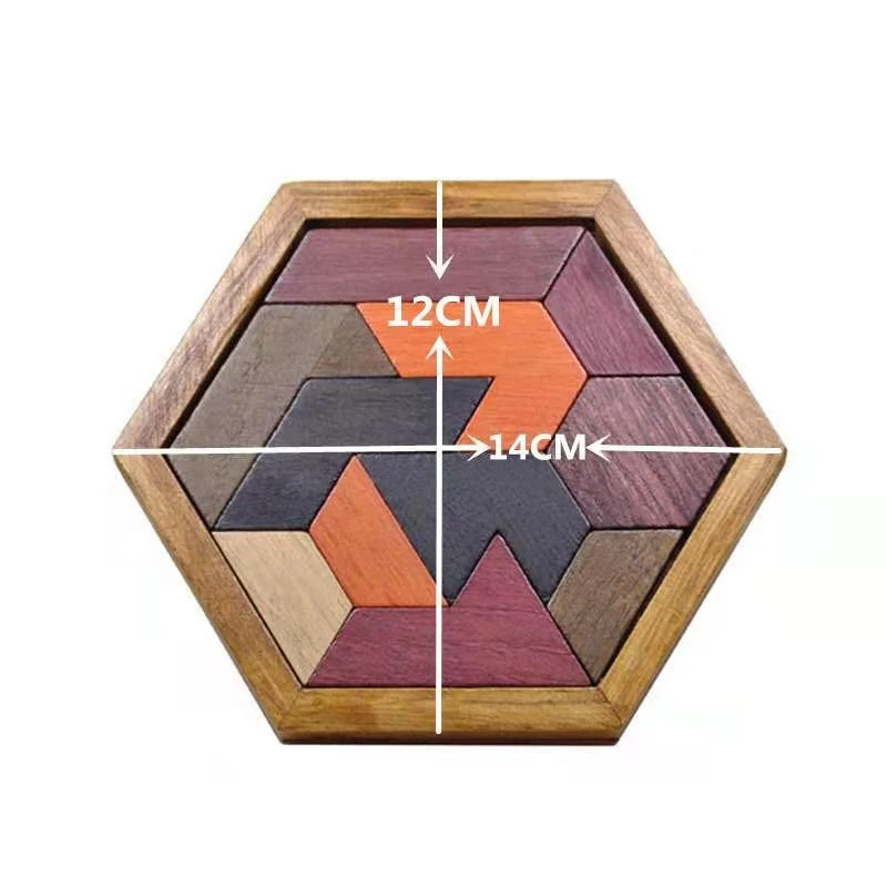 Buntes 3D-Puzzle-Tangram-Mathe-Spielzeug aus Holz Tetris-Spiel Kinder Vorschule Magination Intellektuelles Lernspielzeug für Kinder