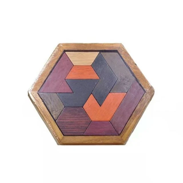 Buntes 3D-Puzzle-Tangram-Mathe-Spielzeug aus Holz Tetris-Spiel Kinder Vorschule Magination Intellektuelles Lernspielzeug für Kinder