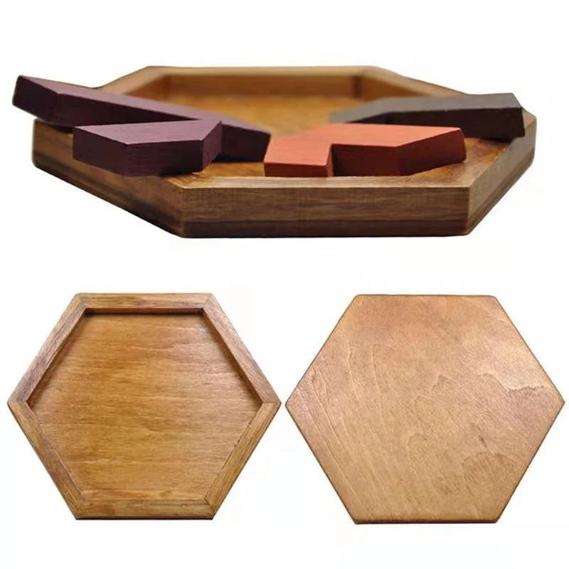 Buntes 3D-Puzzle-Tangram-Mathe-Spielzeug aus Holz Tetris-Spiel Kinder Vorschule Magination Intellektuelles Lernspielzeug für Kinder