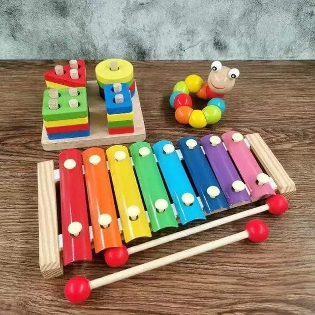 Montessori Holz 3D Pädagogisches Spielzeug Kinder Lernen Baby Farbe Holz Kinder Frühen Unterrichten Weihnachten Geschenke Puzzle Spielzeug