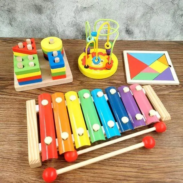Montessori Holz 3D Pädagogisches Spielzeug Kinder Lernen Baby Farbe Holz Kinder Frühen Unterrichten Weihnachten Geschenke Puzzle Spielzeug