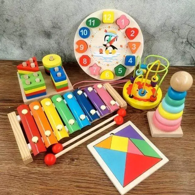 Montessori Holz 3D Pädagogisches Spielzeug Kinder Lernen Baby Farbe Holz Kinder Frühen Unterrichten Weihnachten Geschenke Puzzle Spielzeug