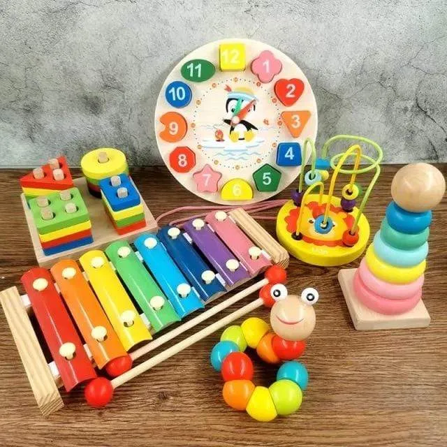 Montessori Holz 3D Pädagogisches Spielzeug Kinder Lernen Baby Farbe Holz Kinder Frühen Unterrichten Weihnachten Geschenke Puzzle Spielzeug