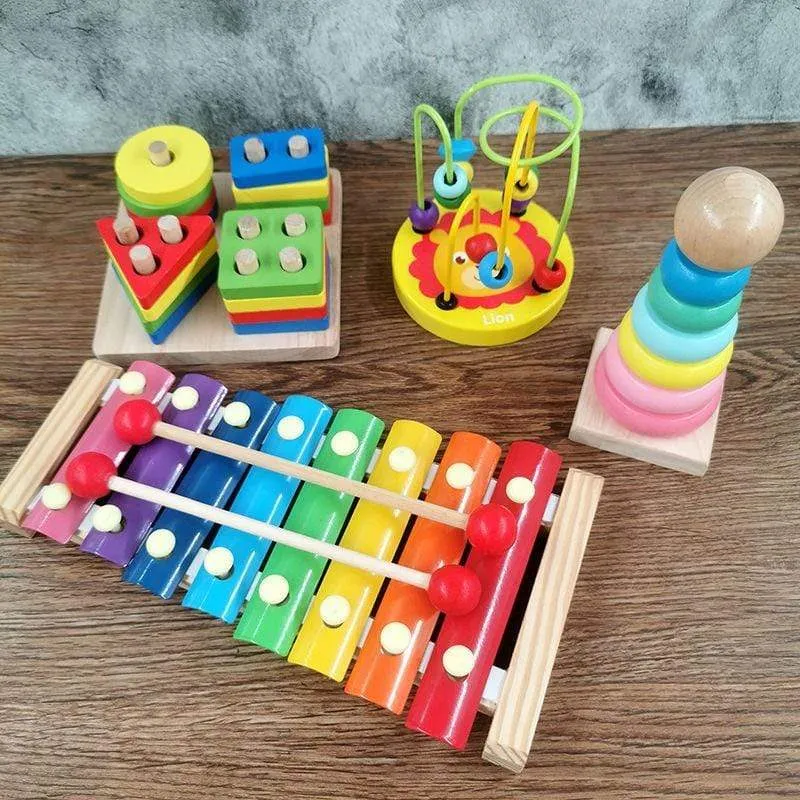 Montessori Holz 3D Pädagogisches Spielzeug Kinder Lernen Baby Farbe Holz Kinder Frühen Unterrichten Weihnachten Geschenke Puzzle Spielzeug