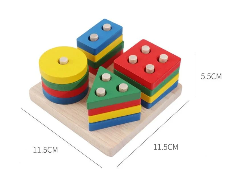 Montessori Holz 3D Pädagogisches Spielzeug Kinder Lernen Baby Farbe Holz Kinder Frühen Unterrichten Weihnachten Geschenke Puzzle Spielzeug