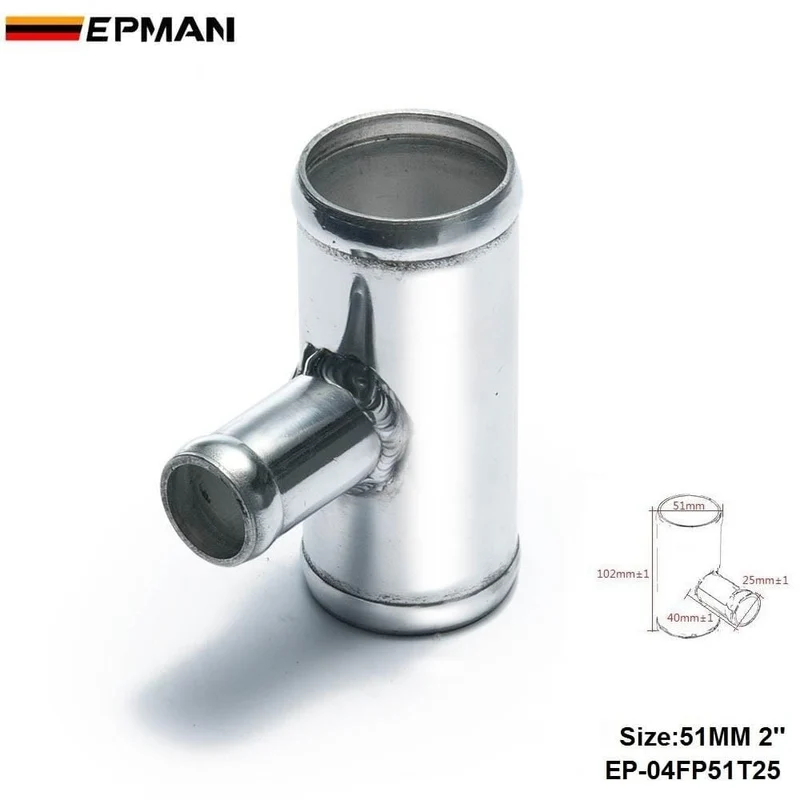 Universal BOV T-Rohr 51 mm 2" Auslass 25 mm Abblasventil T-Verbindungsadapter für BMW E39 5er (2000-) EP-04FP51T25