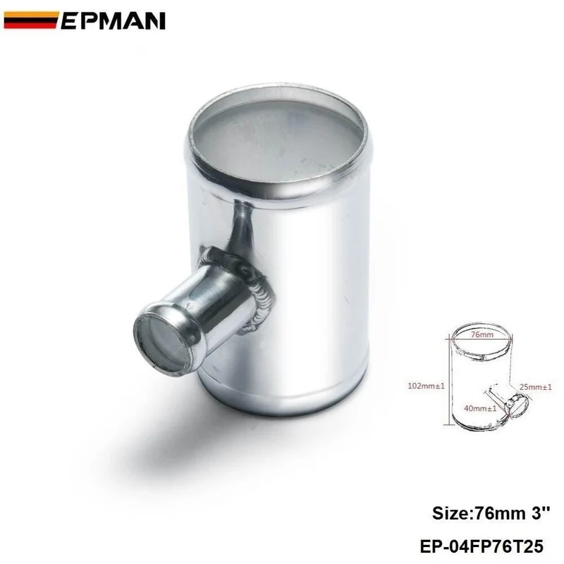 Universal BOV T-Rohr 76 mm 3 Zoll Auslass 25 mm Abblasventil T-Verbindungsadapter für BMW E39 Android EP-04FP76T25