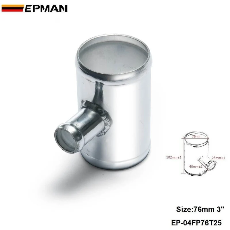 Universal BOV T-Rohr 76 mm 3 Zoll Auslass 25 mm Abblasventil T-Verbindungsadapter für BMW E39 Android EP-04FP76T25