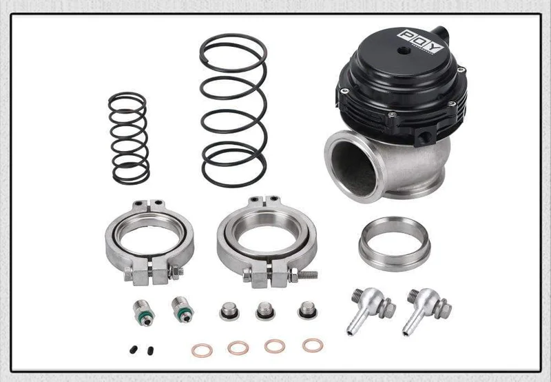 Wasserkühler 44mm Wastegate Externer Turbo Mit Flansch Hardware MV-R Wassergekühlt Mit Logo Rot Blau Schwarz PQY5834
